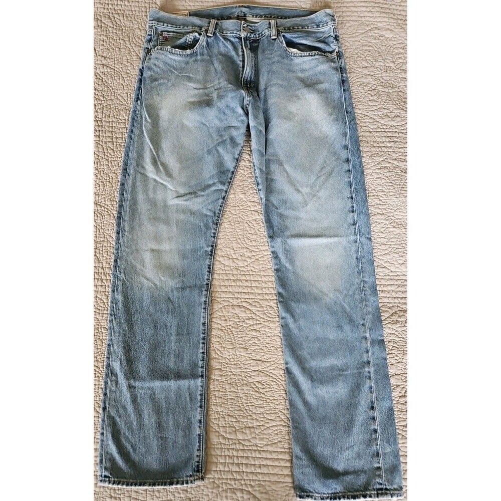 Polo Ralph Lauren Jeans Classic Straight Fit 36x34 Light Wash Zip
